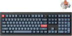 Keychron V6 Max Wireless Custom Mechanical Keyboard, 2.4 GHz Bluetooth 5.1 QMK Full-Size Layout RGB with Hot-swappable Silent Red Switch Compatible with Mac Windows Linux