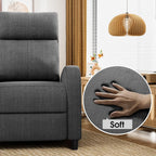 Homall Recliner Chair, Recliner Sofa for Adults, Recliners Home Theater Seating with Lumbar Support, Reclining Sofa Chair for Living Room (Fabric, Dark Grey)