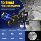 Telescope  90mm Aperture 800mm-Telescope for Adults & Kids  Professional Refractor Telescopes for Adults High Powered  Beginner-Friendly  Phone Adapter & Stable Stainless Tripod  Portable Carry Bag