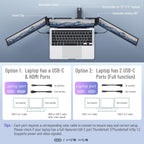 14" Triple Laptop Screen Extender  1080P FHD IPS Ultra-Slim Portable Dual Monitor for Laptop  USB C HDMI Plug-Play Monitor Extender for Triple Display for MacOS/Windows  Fits 13-17.3" Laptops