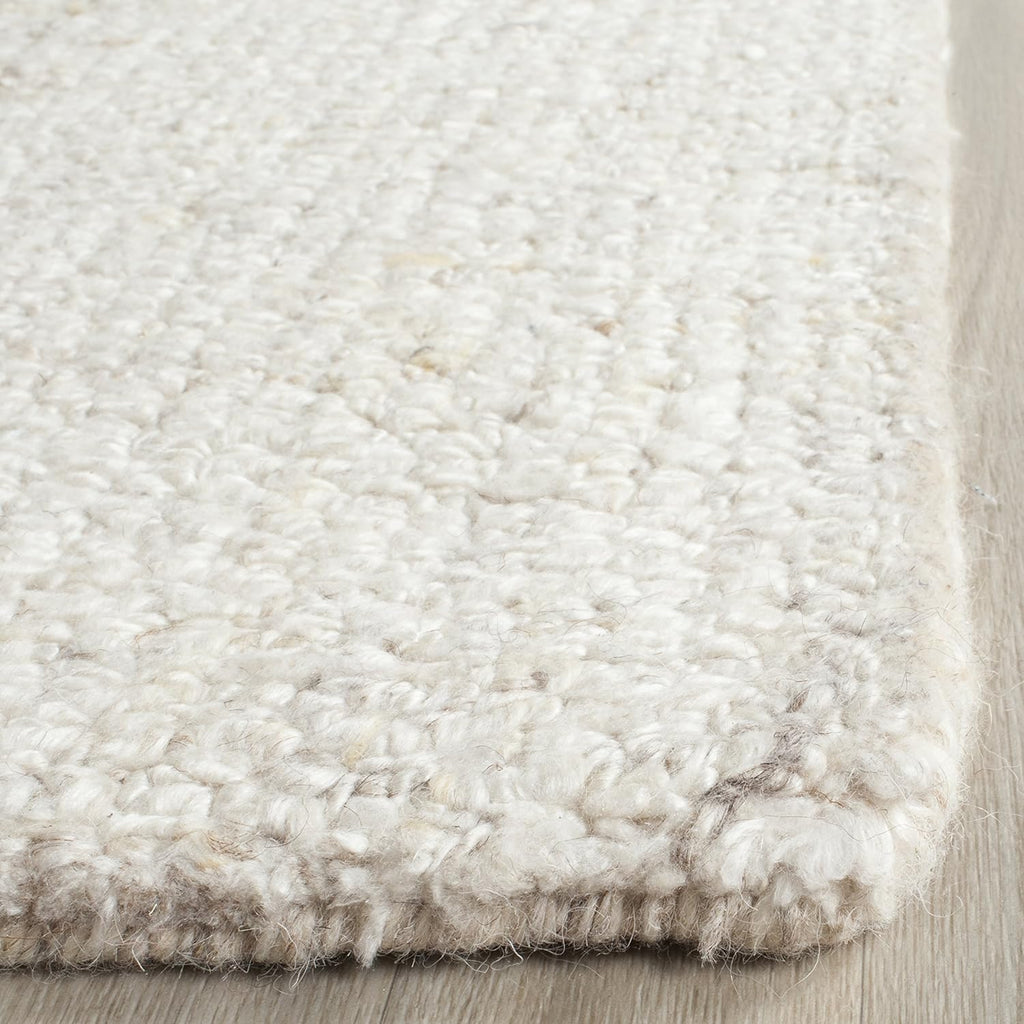 SAFAVIEH Abstract Collection Area Rug - 10' Square, Ivory & Beige, Handmade Wool & Viscose, Ideal for High Traffic Areas in Living Room, Bedroom (ABT141D)