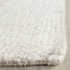 SAFAVIEH Abstract Collection Area Rug - 10' Square, Ivory & Beige, Handmade Wool & Viscose, Ideal for High Traffic Areas in Living Room, Bedroom (ABT141D)