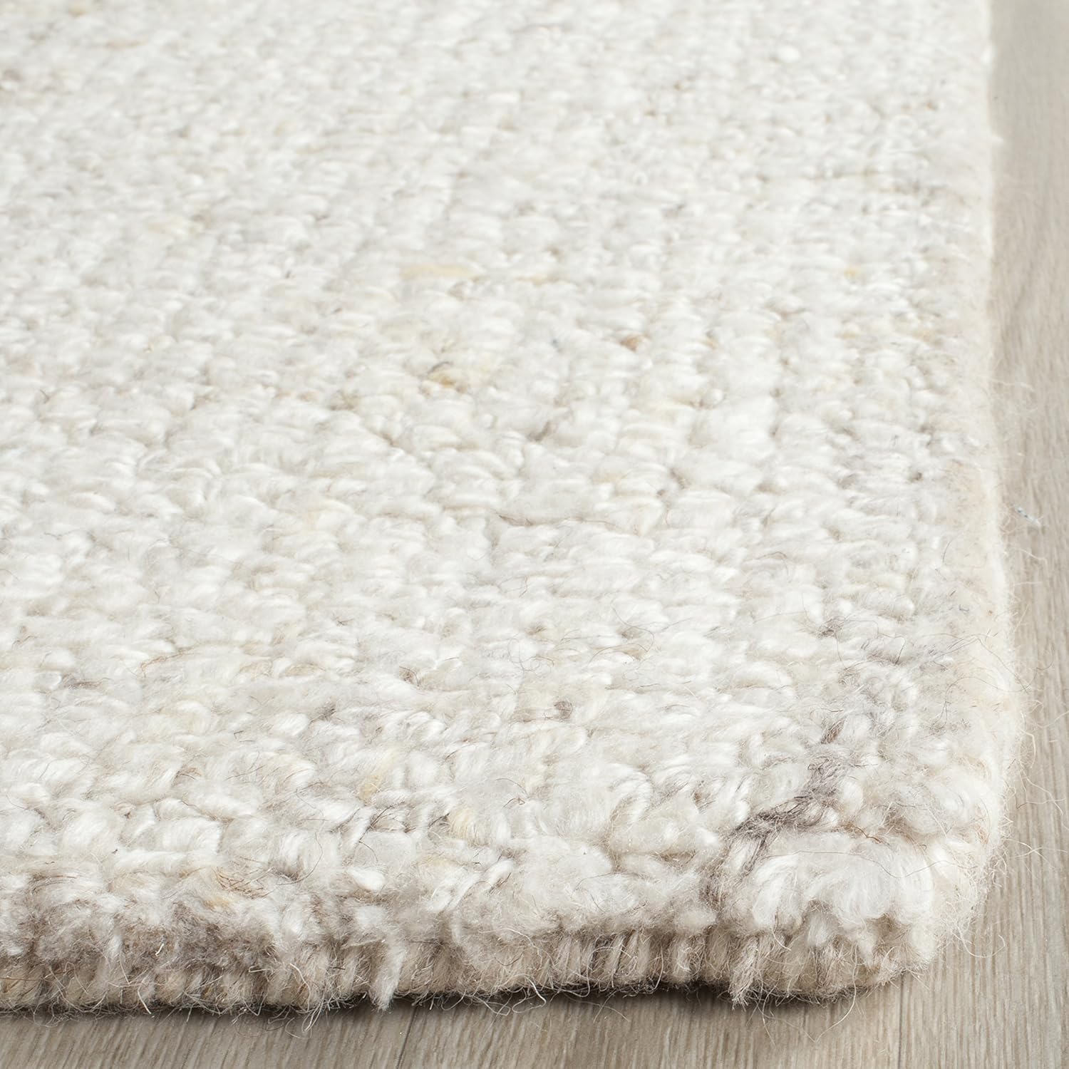 SAFAVIEH Abstract Collection Area Rug - 10' Square, Ivory & Beige, Handmade Wool & Viscose, Ideal for High Traffic Areas in Living Room, Bedroom (ABT141D)
