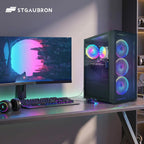 STGAubron Gaming PC Computer Desktop  Radeon RX 580 8G  Intel Core I7 8th up to 4.1GHz  16G DDR4  1T SSD  WiFi 6 & BT 5.2  RGB Fan x4  Windows 11 Home