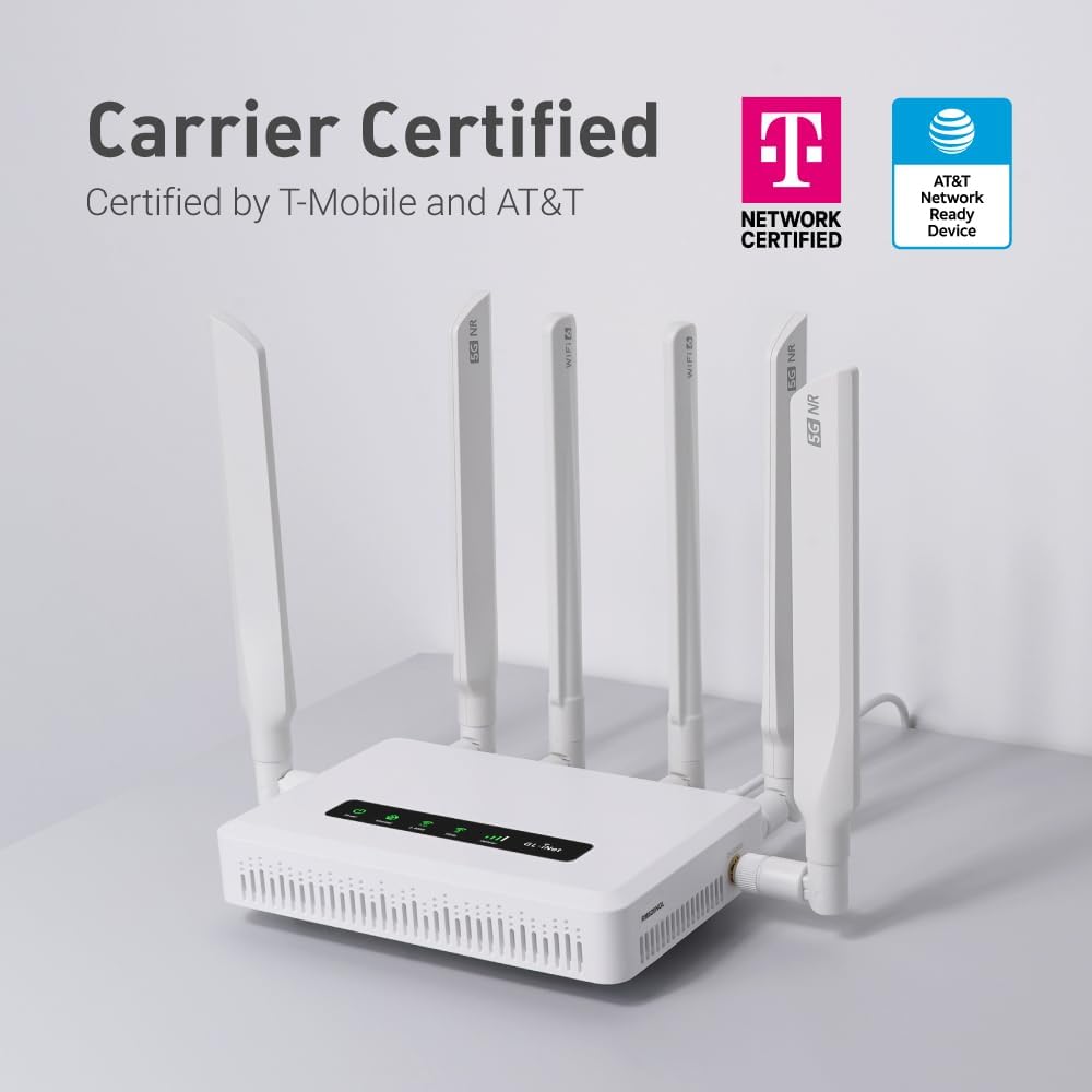 GL.iNet GL-X3000 (Spitz AX) Cellular Gateway 5G Router for House & RV  Wi-Fi 6  Detachable Antennas  Dual-SIM  T-Mobile & AT&T IoT Device Certified  Family/Rural Area/Road Trips