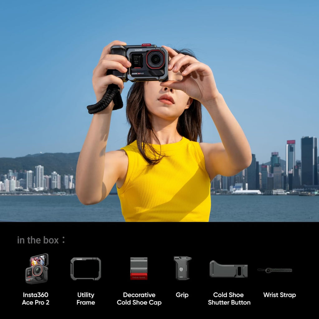 Insta360 Ace Pro 2 Xplorer Bundle Dual Battery- 8K Waterproof Action Camera Co-Engineered with Leica  1/1.3" Sensor  Dual AI Chip  Leading Low Light  Superior Audio  Flip Screen & AI Editing for Vlogs