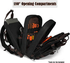 WELKINLAND 90-Pockets Electrician Backpack, Wax-Canvas Tool Backpacks Heavy Duty, Convenient Work Tool Back pack With Pockets