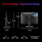 ASUS ROG Strix 27” 4K HDR USB-C Gaming Monitor (XG27UCG) – UHD (3840x2160) Dual Mode (4K 160Hz or FHD 320Hz)  1ms  Fast IPS  Extreme Low Motion Blur Sync  G-SYNC Compatible  AI Gaming  3yr Warranty