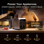 EF ECOFLOW Portable Power Station DELTA 3 Max Plus  2048Wh LiFePO4 Battery  Solar Generator (Solar Panel Optional)  3000W Max Output  Fast 0–80% Recharge in 64mins  Reliable Home Backup & RV Camping