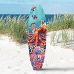 JennyGems Vibrant Octopus Surfboard Wall Art Decor, Octopus Wall Hanging, Beach House Decoration, Weather Resistant, 3 Feet