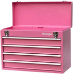 Workington Portable Metal Tool Chest with 4 Drawers, 20" 4-Drawer Tool Chest Cabinet with Ball Bearing Drawer Slides, Steel Tool Storage Box Organizer 4004 Pink