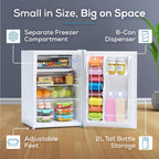Igloo 2.6 Cu.Ft Mini Fridge with Freezer- Single Door Compact Refrigerator with Glass Shelves for Homes, Dorms & Offices- Keep Snacks, Drinks & Frozen Foods Cool with Temperature Control Fridge- White