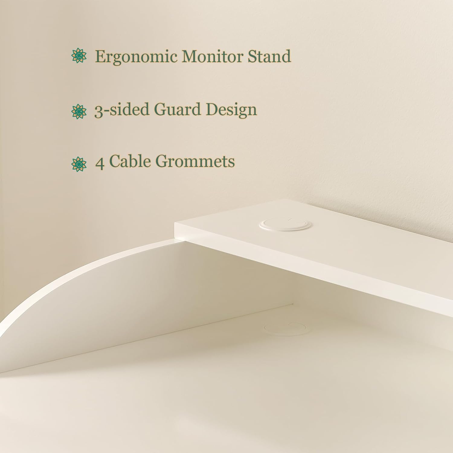 Long Desk with Monitor Stand - 63" Double Long Computer Table for 2-Person Workstation, Large Writing Study Work Desk for Home and Office, White