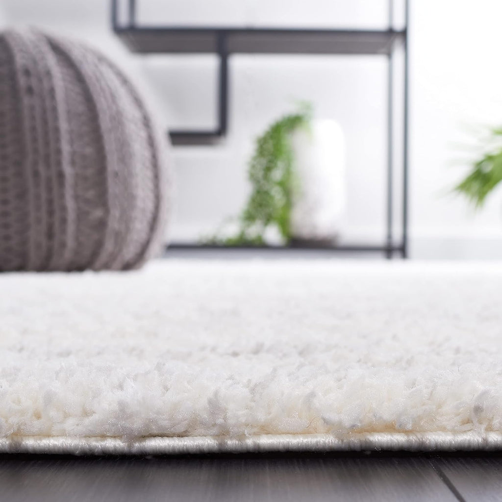 SAFAVIEH Berber Shag Collection Area Rug - 9' x 12', Ivory & Light Grey, 1.2-inch Thick Ideal for High Traffic Areas in Living Room, Bedroom (BER563F)