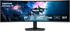 Samsung 49” Odyssey G9 Series DQHD 1000R Curved Gaming Monitor  1ms(GtG)  VESA DisplayHDR 1000  240Hz  AMD FreeSync Premium Pro  Height Adjustable Stand  Ultrawide Screen  LS49CG954ENXZA  2024