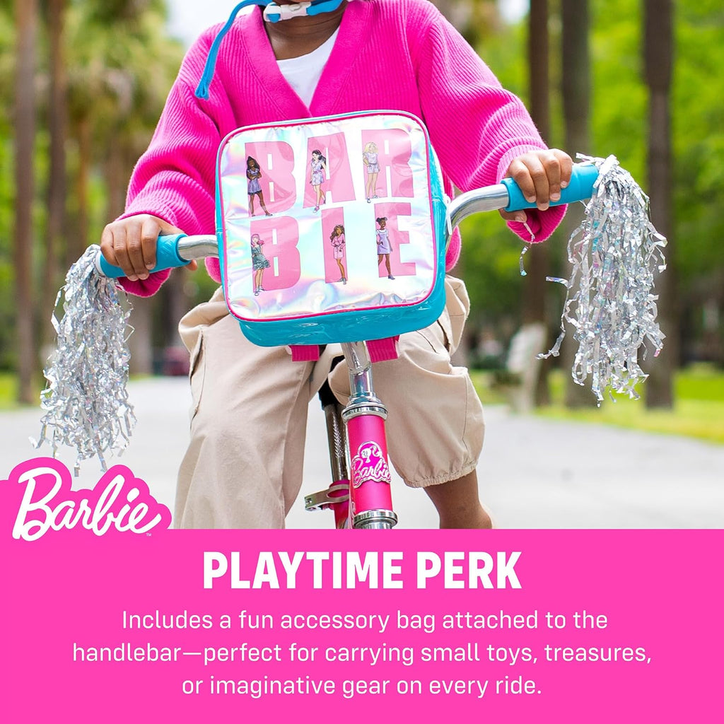 Dynacraft Barbie 16-inch Girls' Bike for Kids Ages 5-7 Years - Fun and Stylish Design, Sturdy and Durable, Perfect for Kids Learning to Ride, Easy to Assemble, Ideal for Young Riders