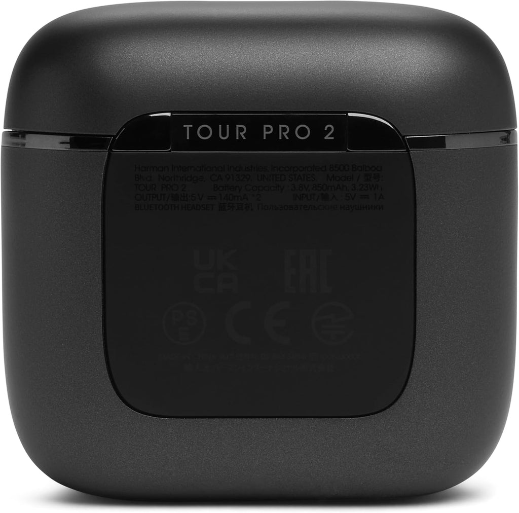 JBL Tour Pro 2 - True Wireless Noise Cancelling Earbuds with Smart Charging Case  6-mic Perfect Calls with Voice Control  Up to 40hrs of Playtime  Immersive JBL Spatial Sound (Black)