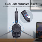 Yealink UH42 USB-C/A Mono Headset with Mic for PC Computer, Wired Headphones Teams Certified, Noise Cancelling Microphone, in-Line Controls, All Day Comfort