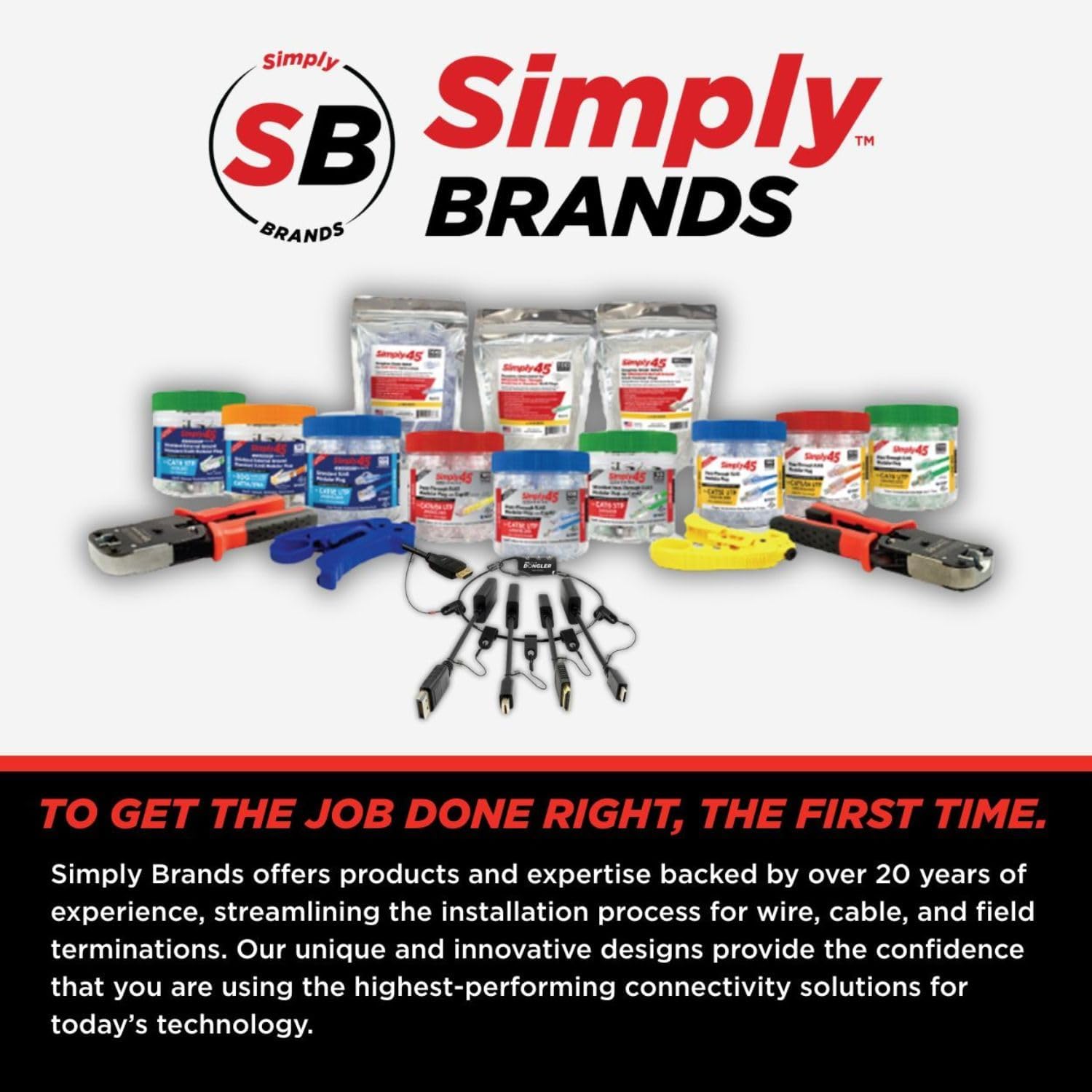 Simply45 Pass-Through RJ45 Crimp Tool for Unshielded and Internal Ground Shielded Pass-Through RJ45 Modular Plugs - Built-In Stripper/Cutter - S45-C100
