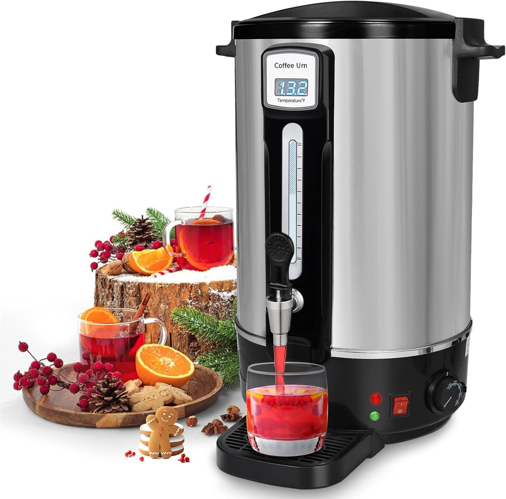 Commercial Coffee Urn 100 Cups（20L, Stainless Steel Large-Capacity Coffee Maker for Catering, Events, Offices & Restaurants, Fast Brew & Keep Warm Function
