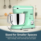 Electric Stand Mixer with 6.5 Quart Bowl, Household Food Mixer 10+p Speeds 660W, Tilt-Head Bread Dough and Cake Mixers with Dough Hook, Whisk, Beater, Splash Guard and Egg Separator (Blue)