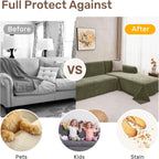 Sectional Couch Covers, 2 Pieces Washable L Shaped Couch Covers Sofa Blanket for Dogs Pet Friendly Sectional Sofa Slipcovers Furniture Covers,71"x 118"+ 71"x 118",(XX-Large,Green)