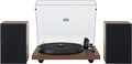 Crosley C62C Turntable HiFi System Record Player with Speakers  Adjustable Tonearm  Moving Magnet Cartridge  Bluetooth Receiver  40W Per Channel  and Anti-Skate  Walnut