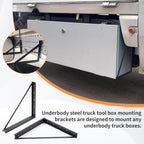Colinktool Underbody Steel Mounting Brackets,18 x 18 Inch Truck Tool Box Mounting Kit, with Screws Spacers and Sleeves - 2 PCS