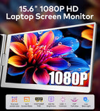 FOPO 15.6" Laptop Screen Extender Monitor Portable  Quad Monitor  Just 1 Cable for 3 Screens  FHD 1080P IPS Laptop Extender Compatible with Wins/Mac for 13.6" - 17.3" Laptops