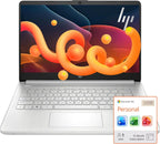 HP Ultra Slim Laptop for Students and Business | 1 Year Office 365 | Intel Quad-Core  8GB RAM | 1.6TB Storage (1TB Cloud  512GB External and 128GB SSD) | Windows 11 Home  no Earbuds  Silver