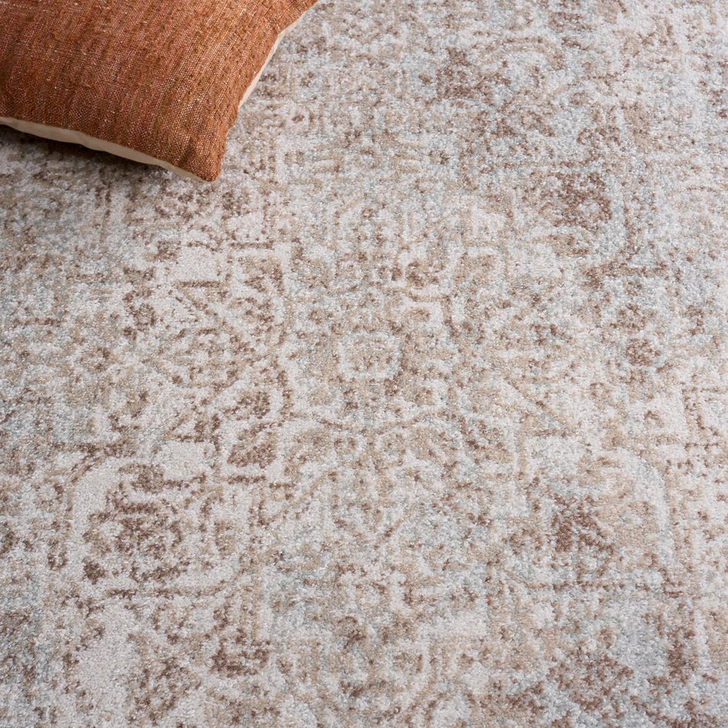 SAFAVIEH Area Rug 9x12 - Evoke Collection - Large - Ivory & Taupe, Distressed Design, Non-Shedding & Easy to Clean, Ideal for Living Room, Bedroom, Dining Space (EVK256E)