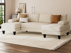 Txtin's U Shaped Sectional Couches for Living Room, 111 Inch Modular Sofa with Double Chaise, Large Lounge Couch for Apartment, Warm White