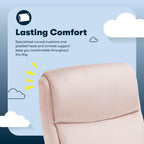 Serta Comfort Ergo Executive Office Chair, Ergonomic Mid-Back Design with Lumbar Support, Semi-Plush Double-Layer Seat Cushion, Padded Armrests, Swivel Metal Base, Soft Velvet, Pink