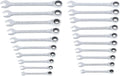 CRAFTSMAN Ratchet Wrenches Set, 20 Pc, 90 Tooth SAE/Metric Ratcheting Wrench Set with Case, 4 Degree Arc Swing (CMMT87220)