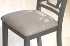 Signature Design by Ashley Wrenning Diamond Patterned Dining Table Set, 4 Upholstered Chairs and Bench, Seats 6, Wood, Gray