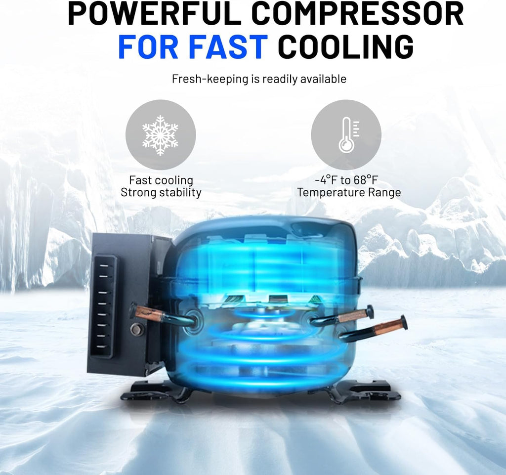 Alpicool S15 Portable Freezer, 12 Volt Refrigerator, 18 Quart (16.8 Liter) Fast Cooling 12V Car Fridge -4℉~68℉, White Car Cooler, 12/24V DC and 100-240V AC for Outdoor, Camping, RV, Truck