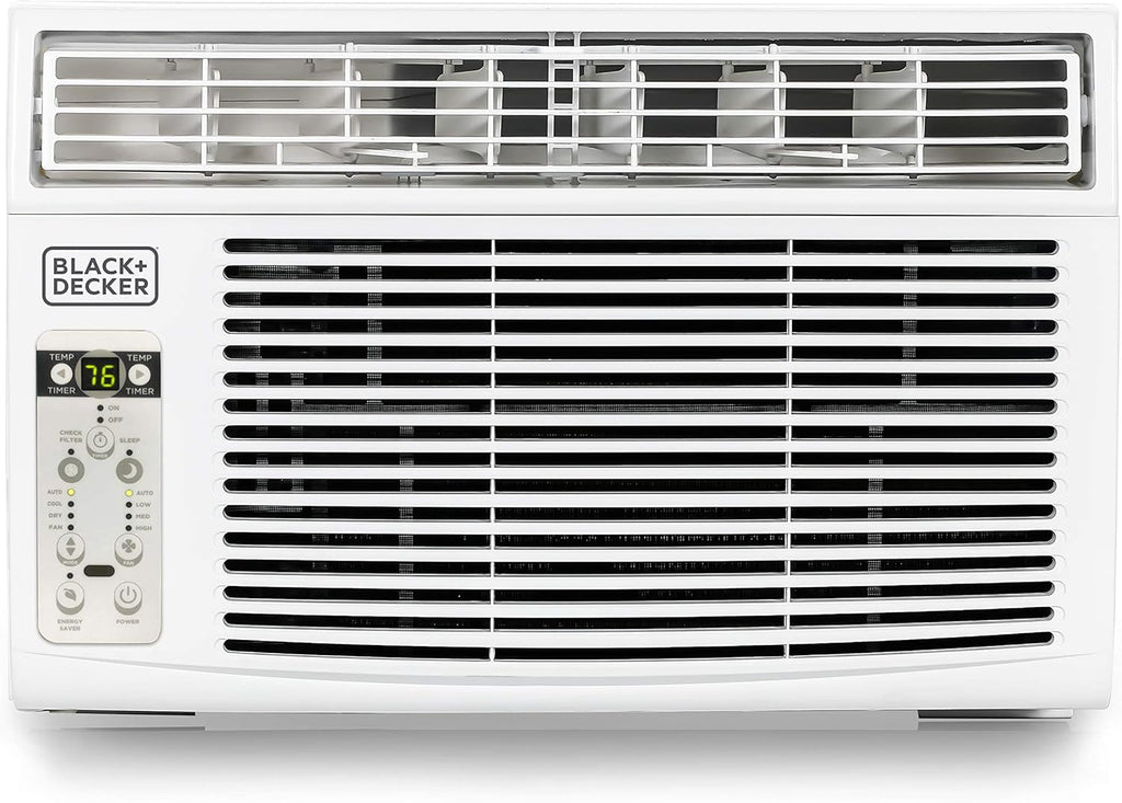 BLACK+DECKER Window Air Conditioner 8000 BTU, AC Window Unit Cools Up to 350 Square Feet, AC Unit with Remote Control, 3 Cooling Speeds and Fan Only Function, BD08WT6, White