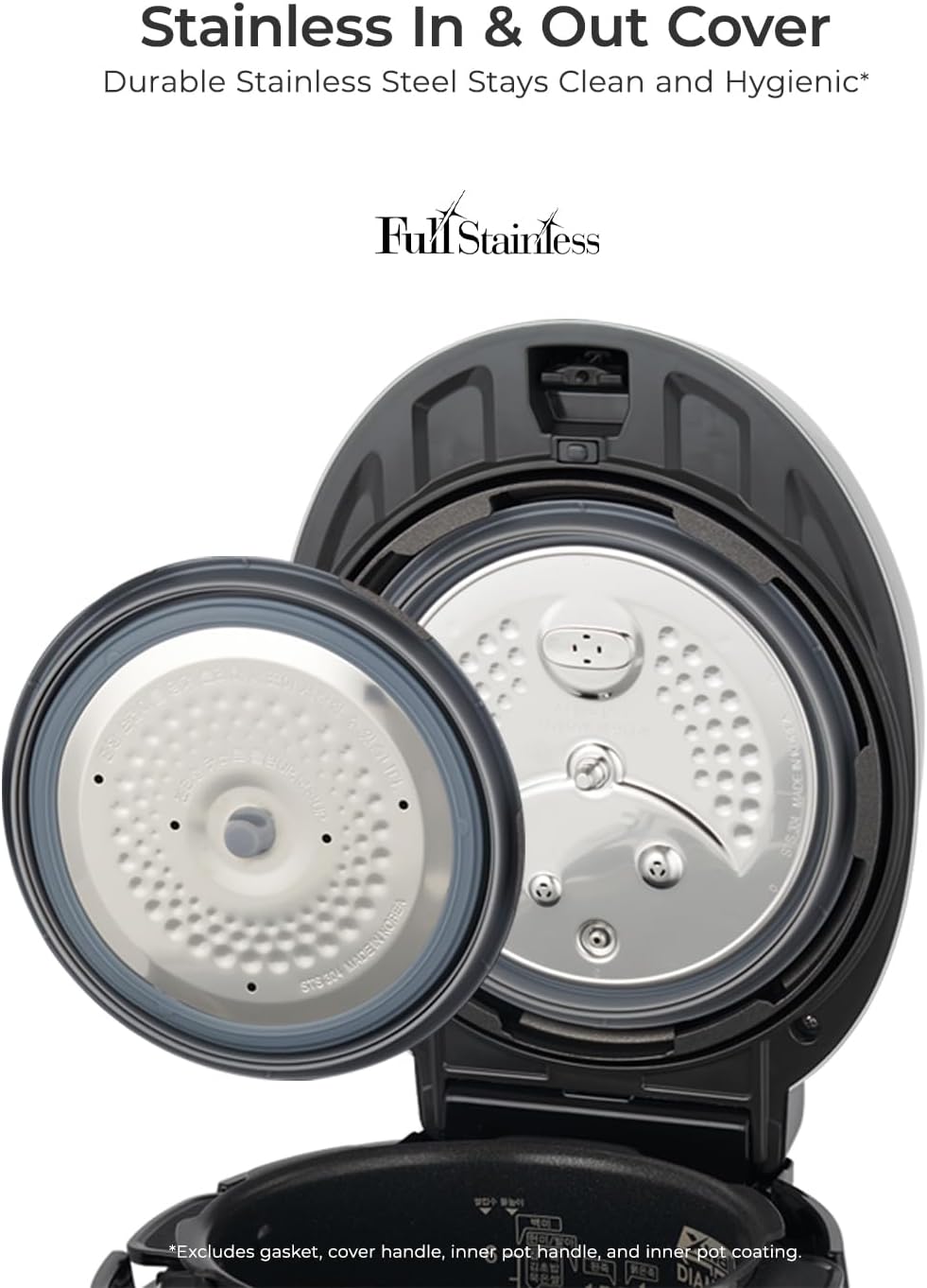 CUCKOO High Pressure Rice Cooker 6-Cup Uncooked / 12-Cup Cooked with Nonstick Inner Pot, Versatile Rice Maker with 12 Menu Options and Steam Plate, Fuzzy Logic Tech, Voice Guide, Black (CRP-P0609S)