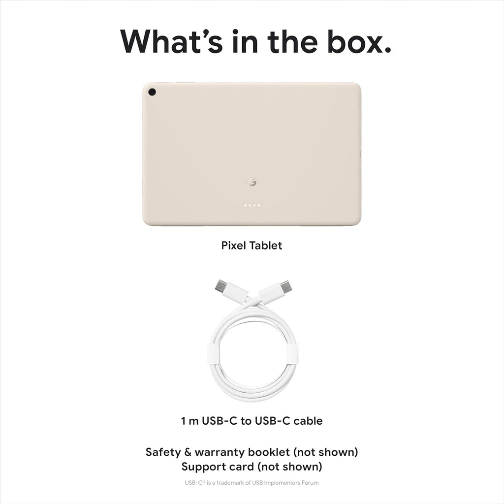 Google Pixel Tablet - Android Tablet with 11-Inch Screen and Extra-Long Battery Life - Porcelain - 8 GB RAM - 128 GB