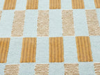 Hand-Tufted Scalloped Wool Area Rug, Modern Plaid Checkered Pattern, Soft & Durable Cozy Accent Rug for Living Room, Bedroom & Nursery, Handmade Decorative Floor Carpet (Light Blue, 8' x 10')