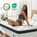 12 Inch Full Mattress, Medium Firm Full Size Hybrid Mattress with Pocket Springs for Breathability, Pressure Relief, Motion Isolation, Pro Coil Edge Support, CertiPUR-US Certified