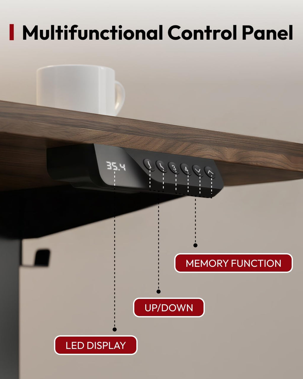 SANODESK Dual Motor Electric Standing Desk 71 x 32 Inches, Height Adjustable Sit Stand Desk with Large Splice Board for Home Office, Computer Workstation, Study & Gaming, Black Frame/Black Walnut Top
