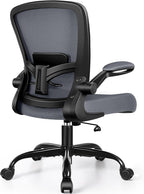 FelixKing Office Chair, Ergonomic Desk Chair Breathable Mesh Chairs Adjustable High Back Lumbar Support Flip-up Armrests, Executive Rolling Swivel Comfy Computer Chairs Home Office Dark Gray
