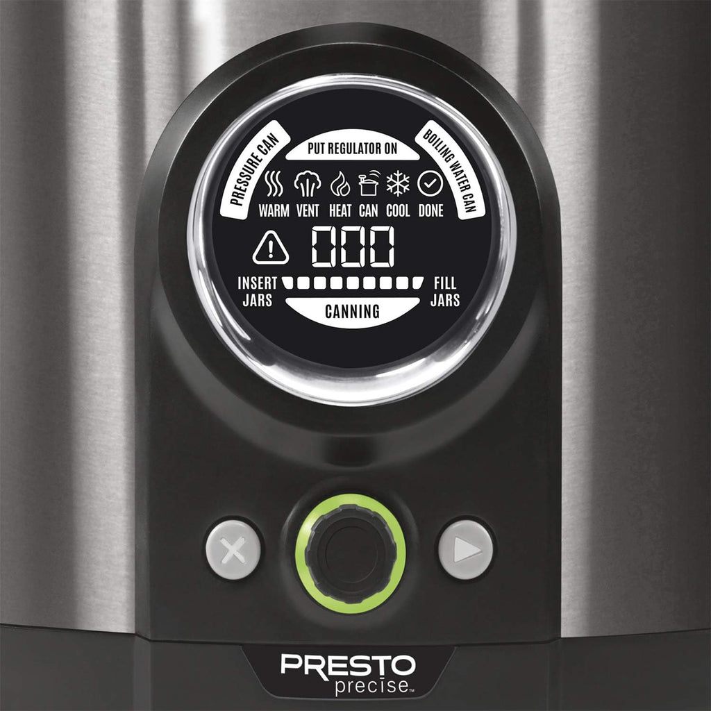 Presto 02144 12-Quart Digital Pressure Canner - Digital Display, Waterbath Capable, 10-Built-In Safety Features, Recipe Book, Black Stainless Steel