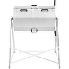 Premium 33 Gallon Steel Outdoor Compost Tumbler Bin With Dual-Chamber