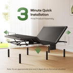 Marsail MS01-1 Queen Adjustable Bed Frame with Massage + 10-inch Gel Memory Foam Mattress, Adjustable Bed Base with Under-Bed Nightlight, Wireless Control Massage Adjustable Bed, Queen