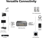WiiM Amp Ultra with Voice Remote 2 | 100W Streaming Amplifier with Premium ESS ES9039Q2M DAC & Dual TI TPA3255 Amps | Built-in RoomFit EQ & Touchscreen | HDMI ARC  Optical  RCA Inputs | Space Gray