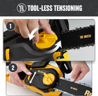 ReliaRoads 16-Inch Brushless Chainsaw, 40V (2 x 20V MAX) Cordless Battery Powered Chain Saw Kit (Includes 2 Chains) Compatible DeWALT Battery for Wood/Tree Cutting and Pruning (Battery Not Included)