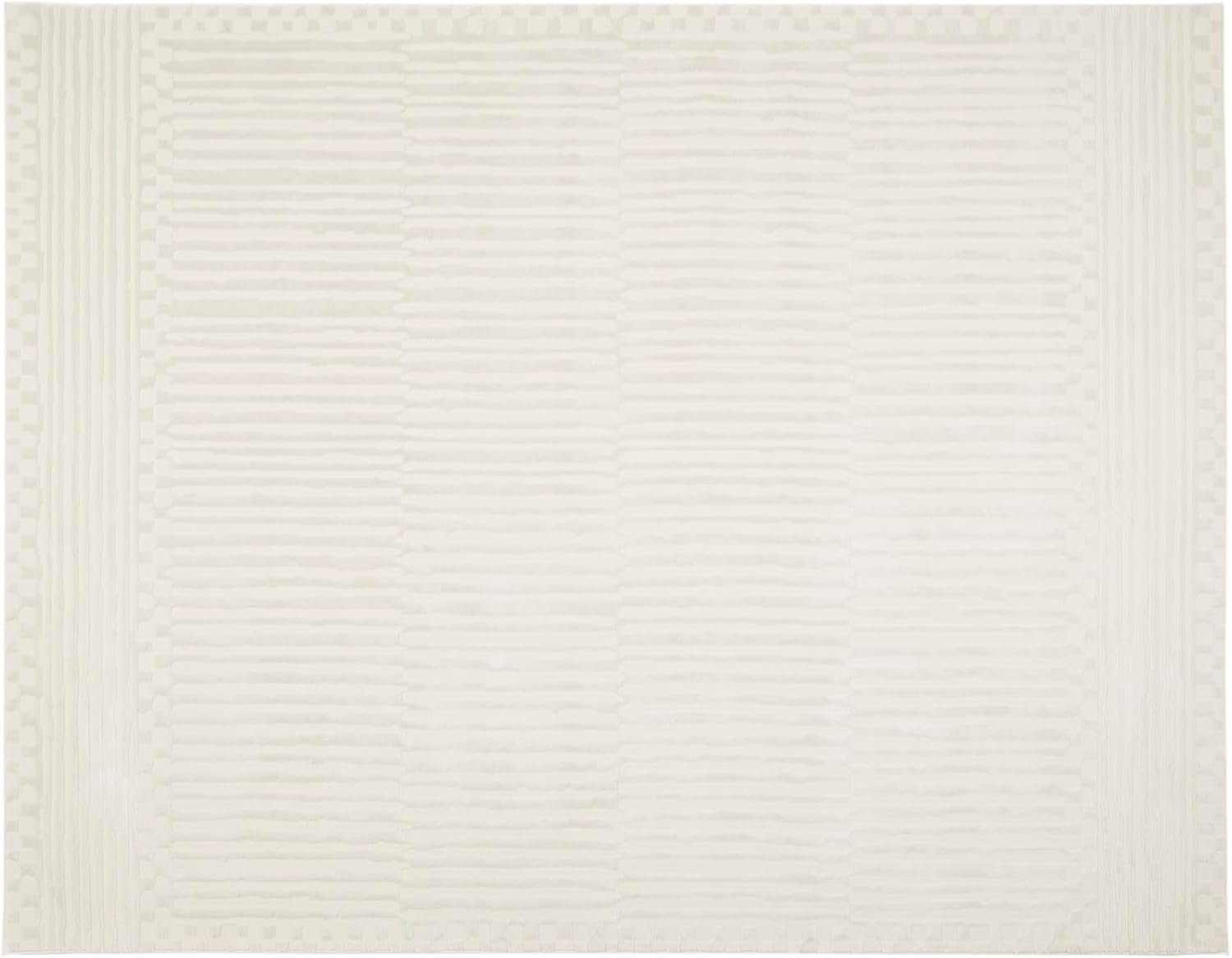 Revival Rugs Soloba 7'10"x10' Washable Area Rug for Living Room Bedroom - 100% Recycled Oeko-TEX Certified, Medium Pile, Beige, Cream