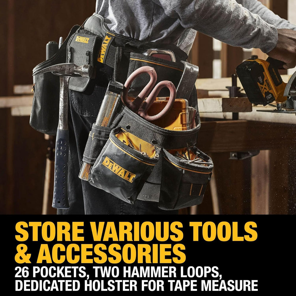 DEWALT Tool Belt, Durable, 26 Pocket Professional Belt (DWST540601)